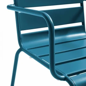 De Qualité Oviala Fauteuil De Jardin En Métal Bleu Pacific 18