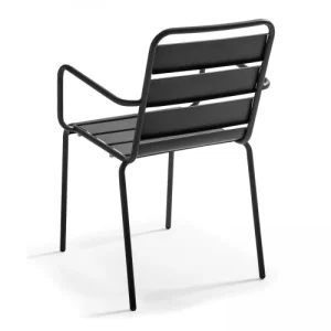 Oviala Fauteuil De Jardin En Métal Gris Anthracite se précipiter pour acheter 12