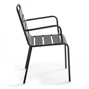 Oviala Fauteuil De Jardin En Métal Gris Anthracite se précipiter pour acheter 16