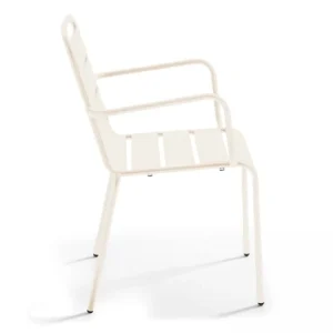 Oviala Fauteuil De Jardin En Métal Ivoire online boutique 10