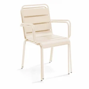 Oviala Fauteuil De Jardin En Métal Ivoire online boutique 12