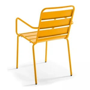 Oviala Fauteuil De Jardin En Métal Jaune achetez pas cher 10