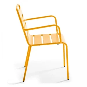 Oviala Fauteuil De Jardin En Métal Jaune achetez pas cher 12