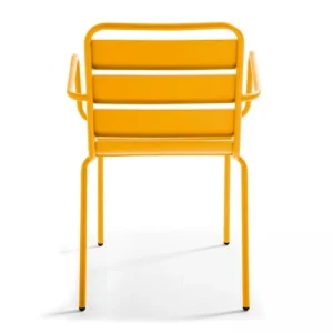 Oviala Fauteuil De Jardin En Métal Jaune achetez pas cher 16