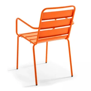 mode tendance Oviala Fauteuil De Jardin En Métal Orange 12