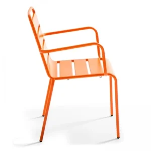 mode tendance Oviala Fauteuil De Jardin En Métal Orange 16