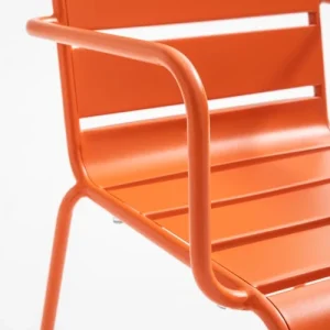 mode tendance Oviala Fauteuil De Jardin En Métal Orange 18