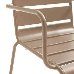 Oviala Fauteuil De Jardin En Métal Taupe Les achats en ligne 18