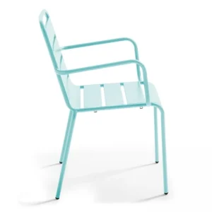 grossiste en ligne Oviala Fauteuil De Jardin En Métal Turquoise 10