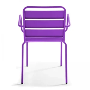 magasin pour Oviala Fauteuil De Jardin En Métal Violet 10