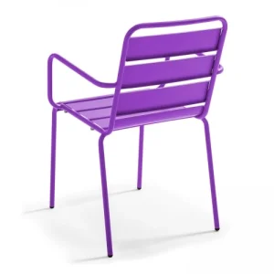 magasin pour Oviala Fauteuil De Jardin En Métal Violet 14