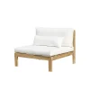 BOIS DESSUS BOIS DESSOUS Fauteuil De Jardin En Teck Massif Et Coussins Blancs l'unique style 22