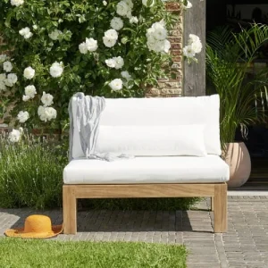 BOIS DESSUS BOIS DESSOUS Fauteuil De Jardin En Teck Massif Et Coussins Blancs l'unique style 10