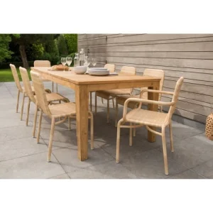 Kok Maison Fauteuil De Table De Jardin En Résine Beige Clair aux meilleurs prix 10