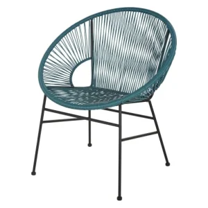 luxe soldes Maisons Du Monde Fauteuils Professionnels En Résine Bleue Et Métal Noir (x2) 10