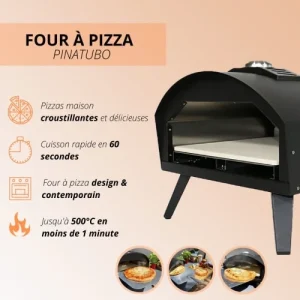 Les achats en ligne RED DECO Four à Pizza à Gaz Extérieur Avec Pelle Acier Noir L51xl41cm 10