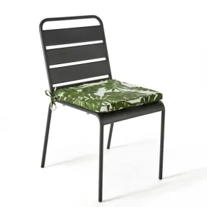 Oviala Galette De Chaise 40 Cm Blanc Et Vert à prix imbattables 10