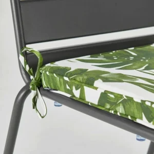 Oviala Galette De Chaise 40 Cm Blanc Et Vert à prix imbattables 14