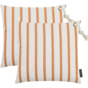 Magma Housses De Coussin Extérieur Rayées Dralon Orange – 40×40 – Lot De 2 design à la mode 9