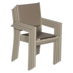 Happy Garden Lot De 10 Chaises En Aluminium Taupe Et Textilène Taupe grande surprise 12