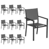 vente luxe pas cher Happy Garden Lot De 10 Chaises Rembourrées Gris En Aluminium Anthracite 17