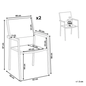 Beliani Lot De 2 Chaises Blanches soldes en ligne 15