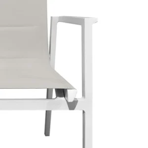 en ligne Meubletmoi Lot De 2 Chaises De Jardin Aluminium Et Tissu Textilène Gris 16