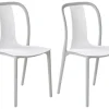 magasin pour Beliani Lot De 2 Chaises De Jardin Blanc Et Gris Clair 22