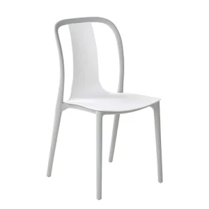 magasin pour Beliani Lot De 2 Chaises De Jardin Blanc Et Gris Clair 12