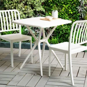 Beliani Lot De 2 Chaises De Jardin Blanches soldes pas cher 10