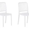 Beliani Lot De 2 Chaises De Jardin Blanches soldes pas cher 22