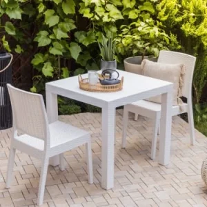 soldes ligne Beliani Lot De 2 Chaises De Jardin Blanches 10