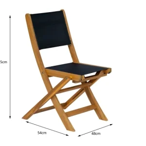 Nordlys Lot De 2 Chaises De Jardin En Acacia Et Textilene à prix promos 16