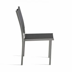 en ligne vente Oviala Lot De 2 Chaises De Jardin En Aluminium Et Textilène Gris 14