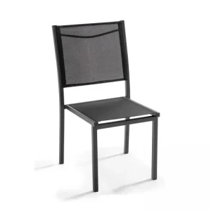 Meilleur Prix Oviala Lot De 2 Chaises De Jardin En Aluminium Et Textilène Noir 10