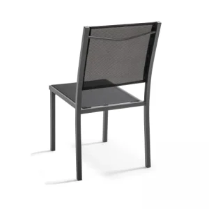 Meilleur Prix Oviala Lot De 2 Chaises De Jardin En Aluminium Et Textilène Noir 12