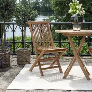 HOUSE NORDIC Lot De 2 Chaises De Jardin En Teck Bois Clair grande qualité 10