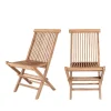 HOUSE NORDIC Lot De 2 Chaises De Jardin En Teck Bois Clair grande qualité 22