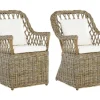 Beliani Lot De 2 Chaises De Jardin Naturelles Avec Coussin magasin 20