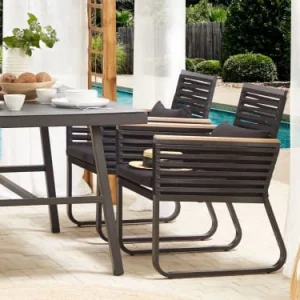 en ligne vente Beliani Lot De 2 Chaises De Jardin Noires 10