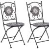 marque pas cher en ligne Beliani Lot De 2 Chaises De Jardin Noires 20