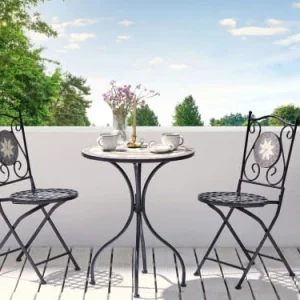 marque pas cher en ligne Beliani Lot De 2 Chaises De Jardin Noires 10