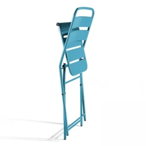 Top ventes Oviala Lot De 2 Chaises De Jardin Pliantes En Métal Bleu Pacific 14