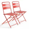 Oviala Lot De 2 Chaises De Jardin Pliantes En Métal Rouge design à la mode 20