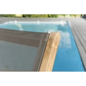 livraison la plus rapide MACABANE Lot De 2 Chaises De Jardin Pliantes Teck Et Textilène Taupe 16