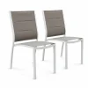 Alice’s Garden Lot De 2 Chaises En Aluminium Blanc Et Textilène Taupe achat pas cher 20