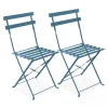 Oviala Lot De 2 Chaises Pliantes En Acier Bleu Pacific vente chaude 19