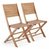 Oviala Lot De 2 Chaises Pliantes En Bois D’eucalyptus luxe soldes 20