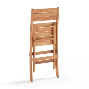 Oviala Lot De 2 Chaises Pliantes En Bois D’eucalyptus en vente 14