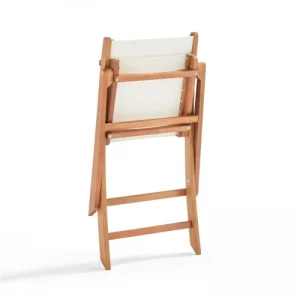 magasin en ligne france Oviala Lot De 2 Chaises Pliantes En Bois D’eucalyptus Et Textilène Blanc 12